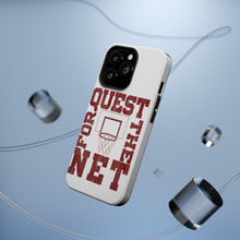 DistinctInk ToughCase for Apple iPhone, Compatible with MagSafe Charging - Quest For The Net Basketball