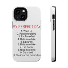 DistinctInk ToughCase for Apple iPhone, Compatible with MagSafe Charging - My Perfect Day - Motorbike Motorcycle