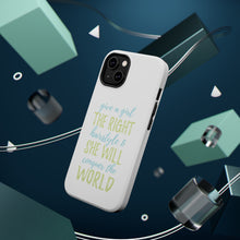DistinctInk ToughCase for Apple iPhone, Compatible with MagSafe Charging - Girls With Right Hairstyle Will Conquer the World