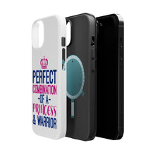 DistinctInk ToughCase for Apple iPhone, Compatible with MagSafe Charging - Perfect Combination of Princess & Warrior