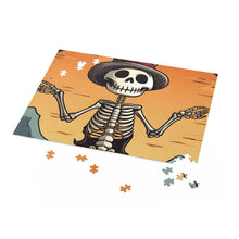 DistinctInk Jigsaw Puzzle with Skelefun Halloween Design for Halloween