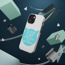 DistinctInk ToughCase for Apple iPhone, Compatible with MagSafe Charging - Cat Population is My Best Friend
