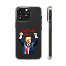 DistinctInk Clear Case for Apple iPhone or Samsung Galaxy - Trump "You Missed, Loser" Cartoon Design