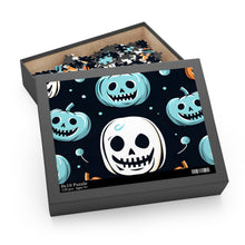DistinctInk Jigsaw Puzzle with Skele-Ghostly Pumpkin Patch Design for Halloween
