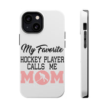 DistinctInk ToughCase for Apple iPhone, Compatible with MagSafe Charging - My Favorite Hockey Player Calls Me Mom