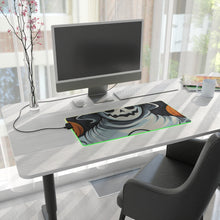 DistinctInk LED Gaming Mouse Pad with Spooky Skeletal Pumpkin Patch Design for Halloween