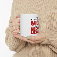 DistinctInk Glossy White Coffee / Tea Mug - Best Mom Raises a Blackjack Dealer