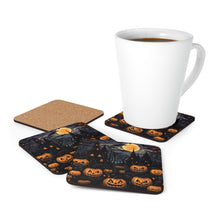 DistinctInk (Set of 4) Corkwood Coasters with Spooky All Hallows' EveDesign for Halloween