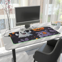 DistinctInk LED Gaming Mouse Pad with Spooky Bat-o-lanterns Design for Halloween