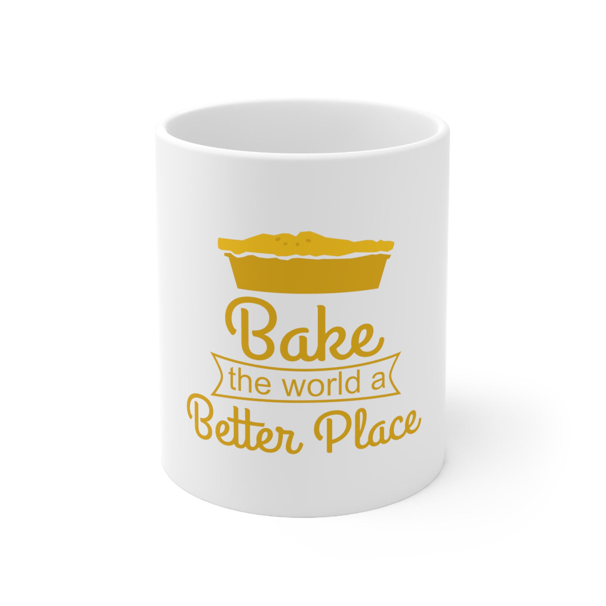 Glossy White Coffee / Tea Mug - Bake the World a Better Place