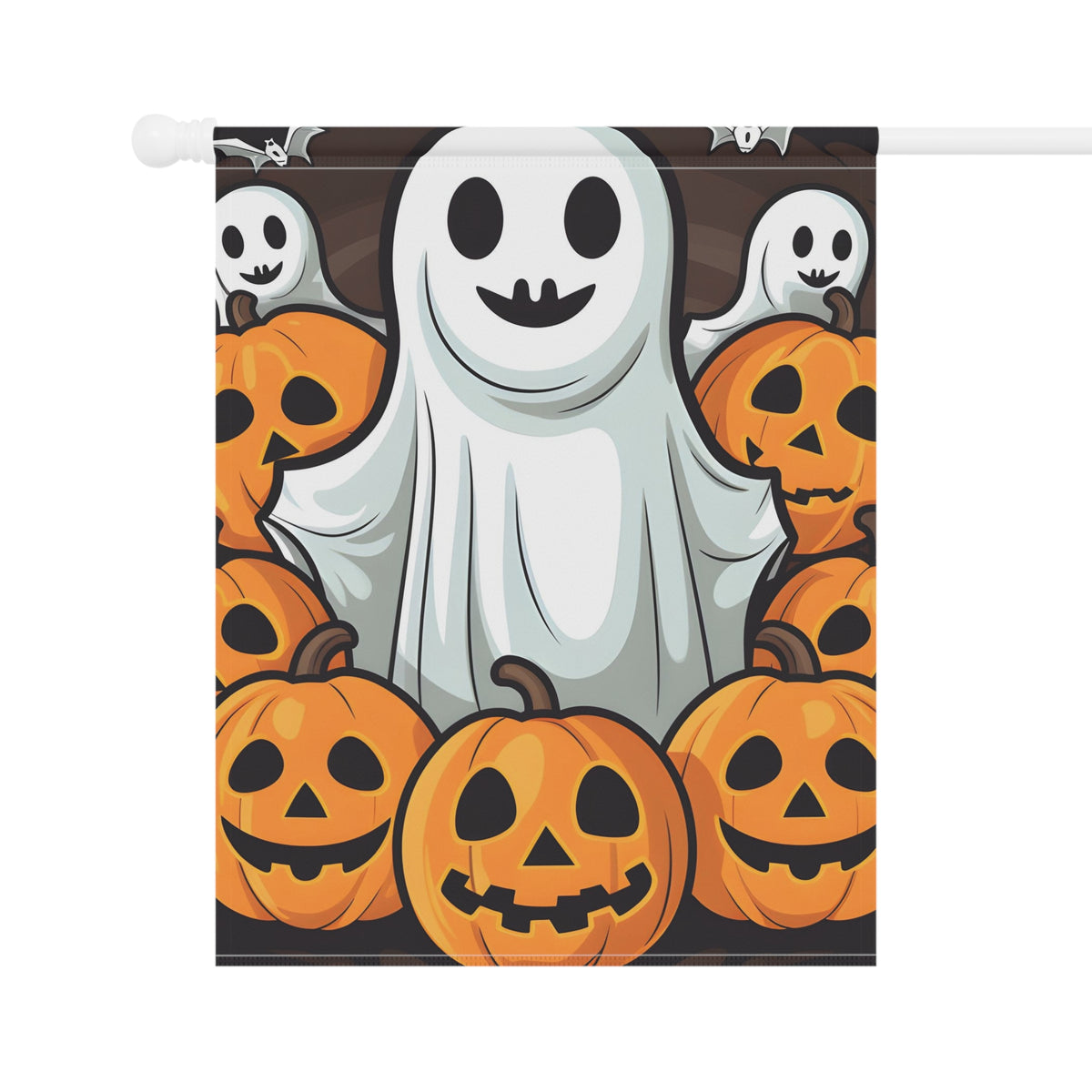Garden & House Banner / Flag with "Spooky Skeleton Pumpkins" Design for Halloween, view 7