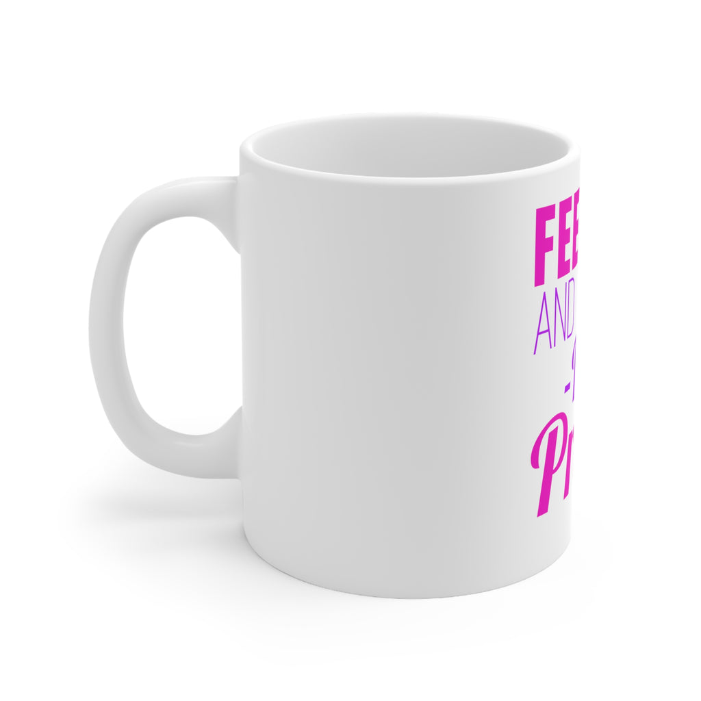 Glossy White Coffee / Tea Mug - Feed Me and Tell Me I'm Pretty, view 2