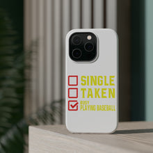DistinctInk ToughCase for Apple iPhone, Compatible with MagSafe Charging - Single Taken Busy Playing Baseball
