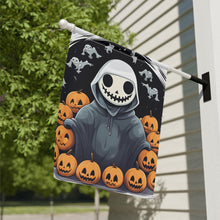 DistinctInk Garden & House Banner / Flag with Skeleton Ghost and Pumpkin Design for Halloween