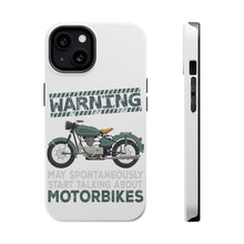 DistinctInk ToughCase for Apple iPhone, Compatible with MagSafe Charging - Spontaneously Talking About Motorcycles