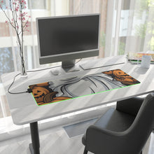 DistinctInk LED Gaming Mouse Pad with Skeletal Ghostly Pumpkin Patch Design for Halloween