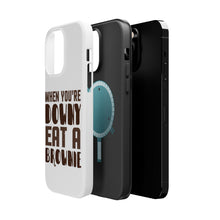 DistinctInk ToughCase for Apple iPhone, Compatible with MagSafe Charging - When You're Downy Eat a Brownie