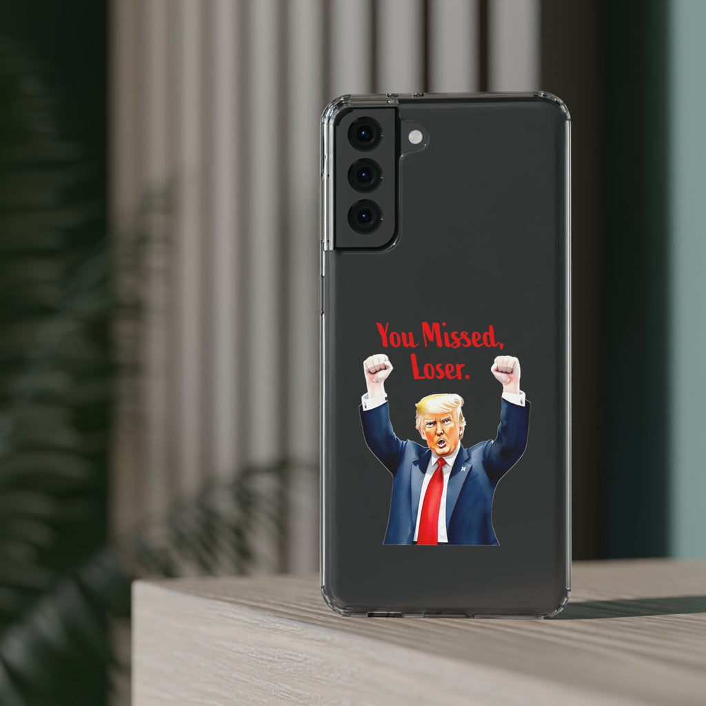 Clear Case for Apple iPhone or Samsung Galaxy - Trump "You Missed, Loser" Cartoon Design, view 61