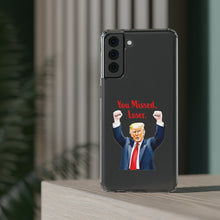 DistinctInk Clear Case for Apple iPhone or Samsung Galaxy - Trump "You Missed, Loser" Cartoon Design