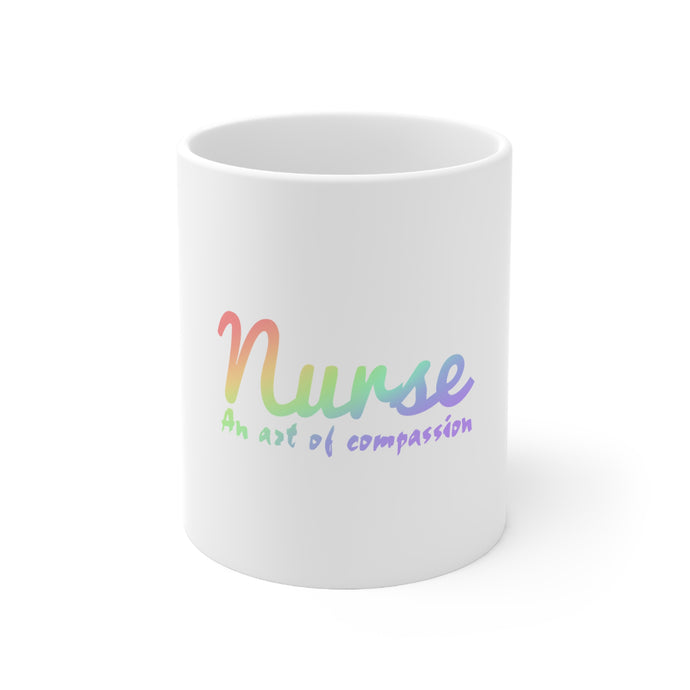 DistinctInk Glossy White Coffee / Tea Mug - Nurse An Art of Compassion