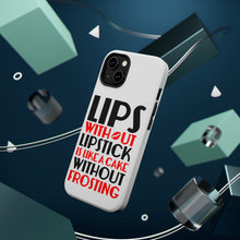 DistinctInk ToughCase for Apple iPhone, Compatible with MagSafe Charging - Lips Without Lipstick Cake Without Frosting
