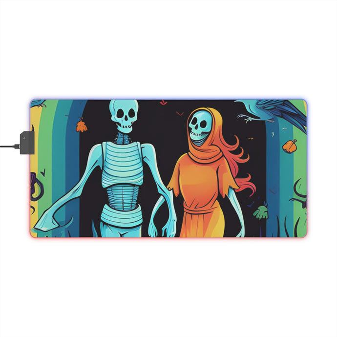 DistinctInk LED Gaming Mouse Pad with The Enduring Beauty of Writing Design for Halloween  LGBTQ+ Pride