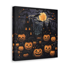 DistinctInk Canvas Wall Art with Spooky All Hallows' Eve for Halloween