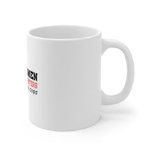 DistinctInk Glossy White Coffee / Tea Mug - Real Women Love Firefighters Not Cops