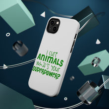 DistinctInk ToughCase for Apple iPhone, Compatible with MagSafe Charging - I Cure Animals What's Your Superpower
