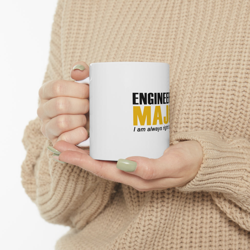 Glossy White Coffee / Tea Mug - Engineering Major Always Right By Design, view 10