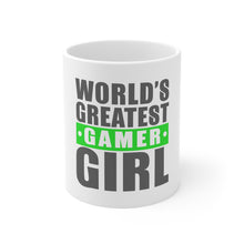 DistinctInk Glossy White Coffee / Tea Mug - World's Greatest Gamer Girl Video Games