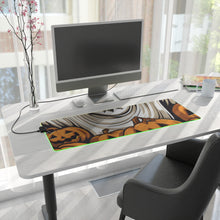 DistinctInk LED Gaming Mouse Pad with Ghostly Skeleton and Pumpkins Design for Halloween