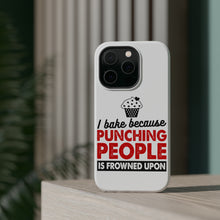 DistinctInk ToughCase for Apple iPhone, Compatible with MagSafe Charging - I Bake Because Punching People is Frowned Upon