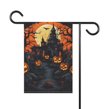 DistinctInk Garden & House Banner Flag with Darkness Falls on Halloween Design for Halloween