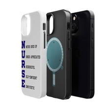 DistinctInk ToughCase for Apple iPhone, Compatible with MagSafe Charging - Nurse Never Gives Up