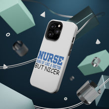 DistinctInk ToughCase for Apple iPhone, Compatible with MagSafe Charging - Nurse Kind of Like Doctor but Nicer