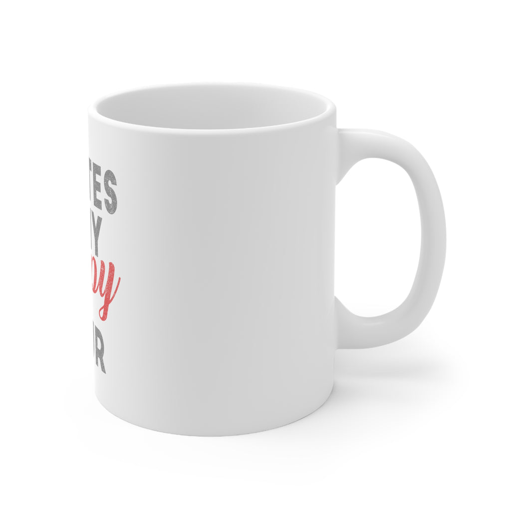 Glossy White Coffee / Tea Mug - Pilates is My Happy Hour, view 3