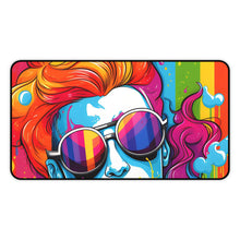 DistinctInk Desk Mat with Leading with Courage and Grace Design for LGBTQ+ Pride