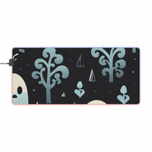 DistinctInk LED Gaming Mouse Pad with Ghastly Skeletal Shadows Design for Halloween