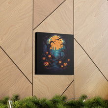 DistinctInk Canvas Wall Art with Haunted Evening Nightmare for Halloween