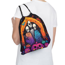 DistinctInk Drawstring Bag Backpack with The Paths We Choose Design for Halloween  LGBTQ+ Pride