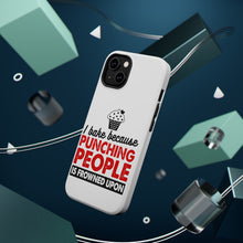 DistinctInk ToughCase for Apple iPhone, Compatible with MagSafe Charging - I Bake Because Punching People is Frowned Upon