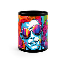 DistinctInk Black Coffee Mug - Leading with Courage and Grace for LGBTQ+ Pride