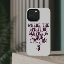 DistinctInk ToughCase for Apple iPhone, Compatible with MagSafe Charging - Spirit of Service & Spiking Lives On Tennis