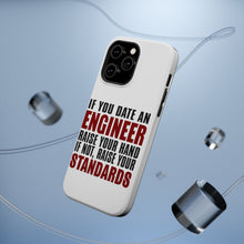 DistinctInk ToughCase for Apple iPhone, Compatible with MagSafe Charging - Date Engineer or Raise Your Standards