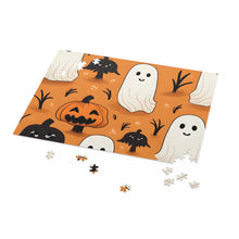 DistinctInk Jigsaw Puzzle with Ghost Skeleton Pumpkin Cartoons Design for Halloween