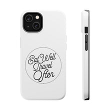 DistinctInk ToughCase for Apple iPhone, Compatible with MagSafe Charging - Eat Well, Travel Often