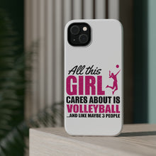 DistinctInk ToughCase for Apple iPhone, Compatible with MagSafe Charging - All This Girl Cares About is Volleyball