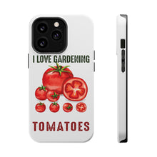DistinctInk ToughCase for Apple iPhone, Compatible with MagSafe Charging - I Love Gardening from My Head Tomatoes