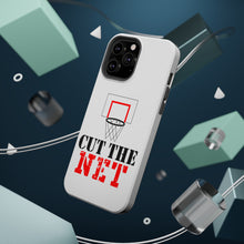 DistinctInk ToughCase for Apple iPhone, Compatible with MagSafe Charging - Cut the Net Basketball